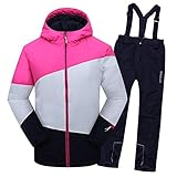 Klassisch 2 Teilig Skianzug(Skijacke+ Skihose) für Kinder Jungen und Mädchen( Bitte beachten Sie die Größentabellen unter Beschreibung der Produkt bevor Bestellen!!!)