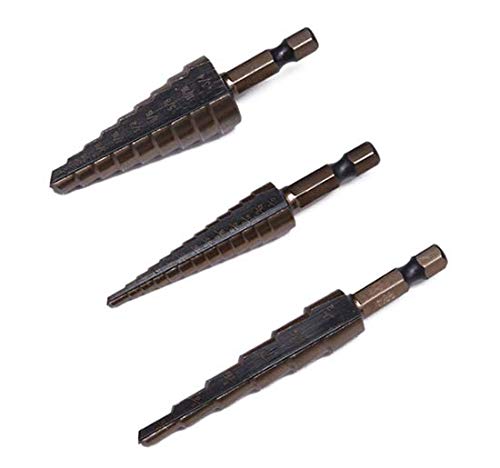 HARDEN 614173 metal step drill bit set 3pcs 3/16"-3/4" titanium coated