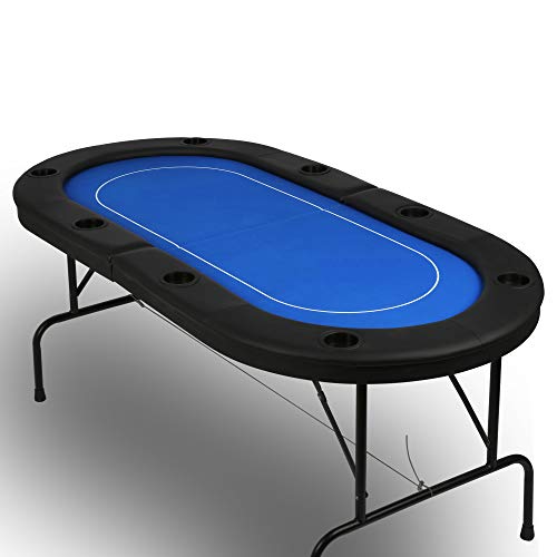 Vilobos Folding Poker Table Texas Holdem Poker Multiple Players Casino Games Blackjack Baccarat -Blue (Texas Holdem Poker)