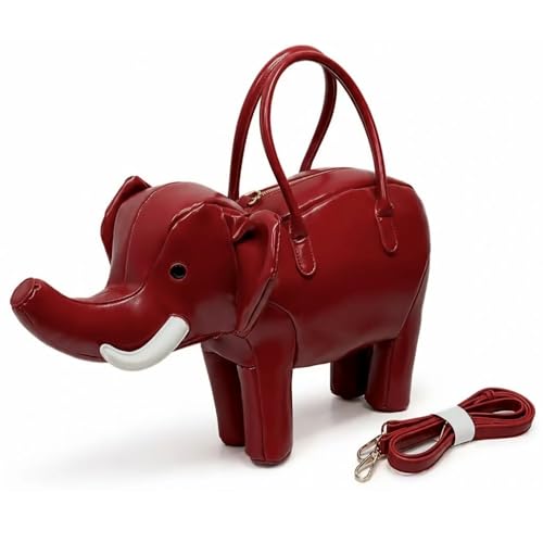 Image of Women PU Leather Unique Novelty 3D Elephant Shaped Handbag Purse Crossbody Shoulder Bag
