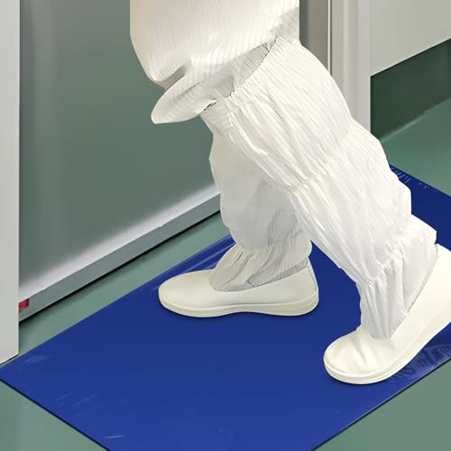 Image of Sticky Adhesive Mat Tacky Pads 300 Sheets, 10 Pack of 30 Sheet 18'' x 24'' / 45 x 60 cm, Thickened Cleaning Mats for Shoes, Construction, Cleanroom, Laboratories, Hospitals, Dogs, Pets, Home- Blue