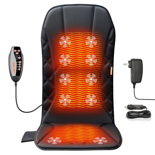 CARSHION Upgraded Length 10 Vibration Motor Back Massager Cushion with Heat