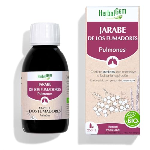 HERBALGEM - Jarabe de los Fumadores - Pulmones - Confort Respiratorio - Para el Bienestar de los Fumadores - Receta Tradicional - Certificado Ecológico - 250 ml