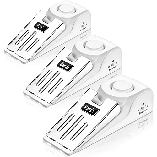 Lot de 3 butées de porte avec alarme de sécurité