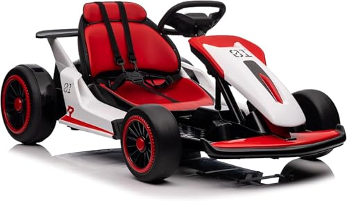 HOMMOW 24V Kids Go Kart, 300W Drift Kart, Electric Ride