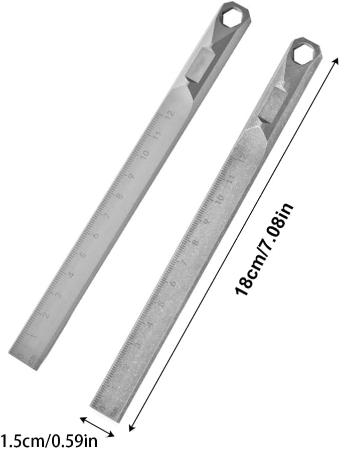 Straight Hanging Ruler Alloy Crowbars 8mm Hexagon Wrench Outdoor Hard Ruler Waist Hanging Pry Rod Tool