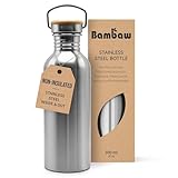 Bambaw Stainless Steel Water Bottle 500 ml | Eco-Friendly Non-Thermal | Stainless Steel Canteen | Easy to Clean | Reusable Water Bottle | Children's Water Bottle | BPA-Free Bottle