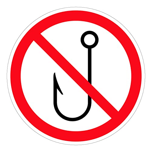 Aufkleber Verbotszeichen „Angeln verboten“ Verbot Schild Folie selbstklebend | Ø5-30cm Made in Germany, Größe: Ø10 cm