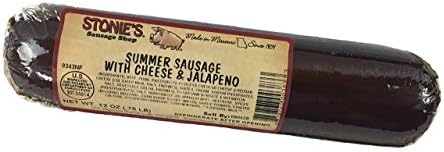 Stonie's Summer Sausage With Cheese and Jalapeno 12 oz. Charcuterie, Ready to Eat, High Protein, Low Carb, Keto, Gluten Free