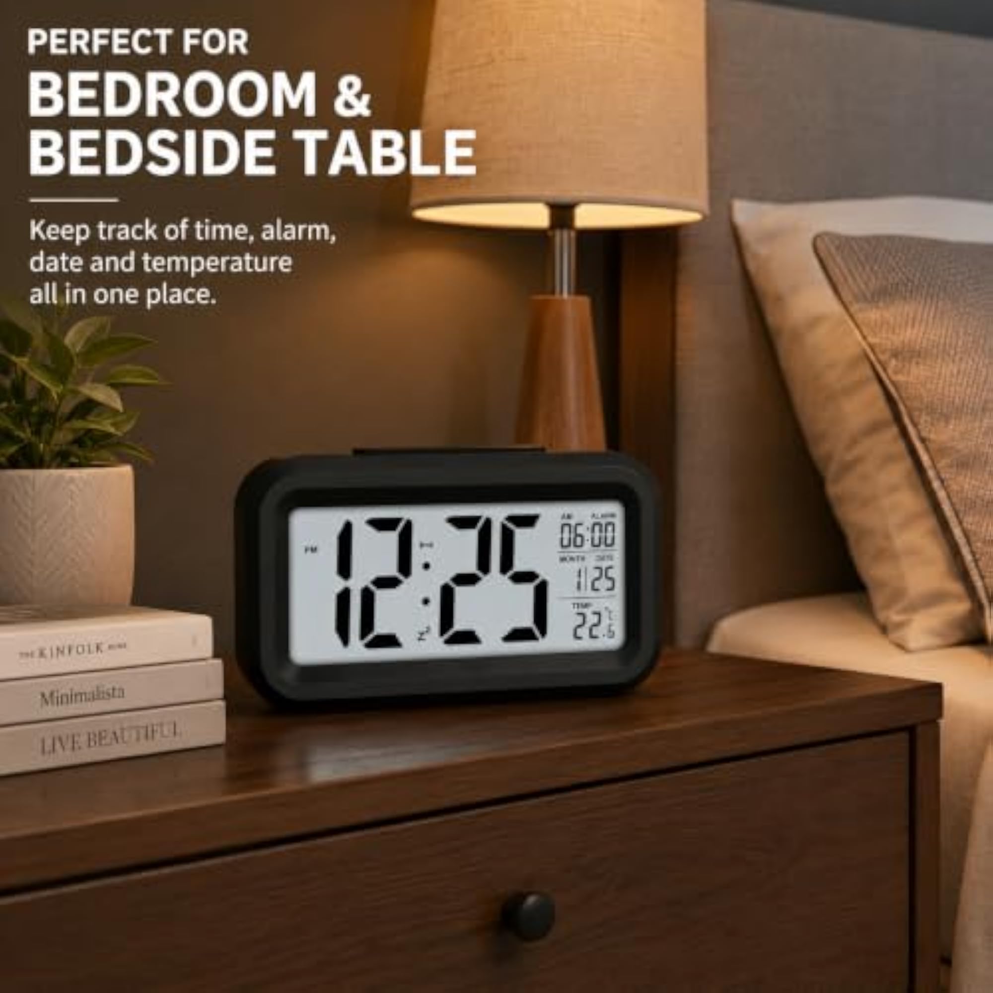 Digital Alarm Clock with Sleek Design