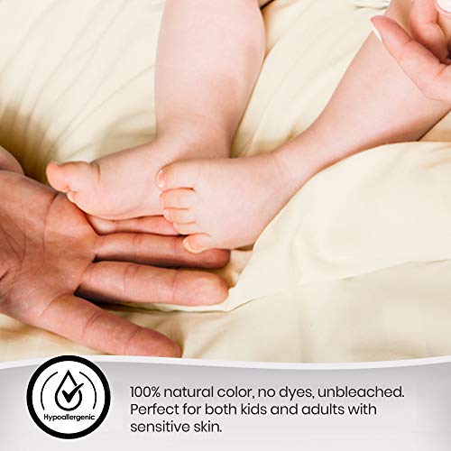 Whisper Organics, 100% Organic Cotton Sheets - 300 Thread Count Bed Sheets Set - Premium Quality Sheets - Deep Pocket Sheet Set - Gots Certified, Natural (Queen Size) #TOP5