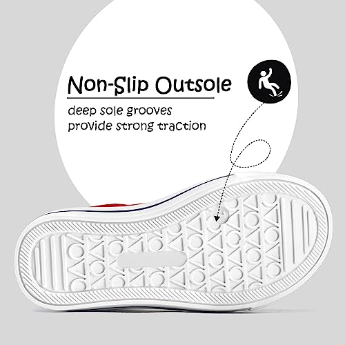 Image of K KomForme Toddler Boys & Girls Shoes Kids Canvas Sneakers with Cartoon Dual Hook and Loops