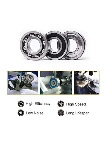 Image of Sutaible for- Ceiling fan 6201-6202 bearing 2 pc Pre-Lubricated Steel Radial Balls With Double Rubber Sealed Bearings
