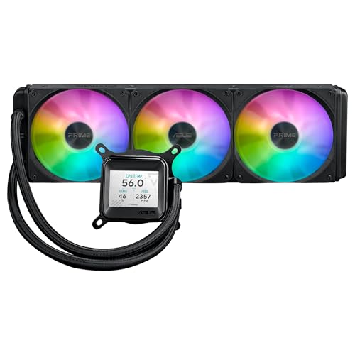 ASUS Prime LC 360 ARGB LCD - Sistema de refrigeración líquida para CPU todo en uno con pantalla LCD, bomba Asetek de alto rendimiento, motor robusto, ventiladores conectables en cadena