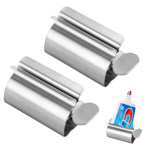 JUGUTA Zivacate Exprimidor De Pasta De Diente, 2 Piezas Acero Inoxidable Tubo Dispensador Rolling Soporte De Asiento De Pasta De Diente Para Pasta De Dientes, Pintura Al Óleo, Crema De Manos, Ungüento JUGUTA Zivacate Exprimidor De Pasta De Diente, 2 Piezas Acero Inoxidable Tubo Dispensador Rolling Soporte De Asiento De Pasta De Diente Para Pasta De Dientes, Pintura Al Óleo, Crema De Manos, Ungüento