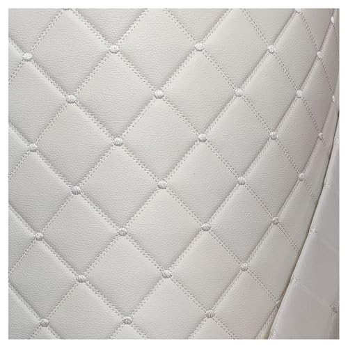 Tissu cuir simili matelassé blanc 1.6x3m pour transformer vos intérieurs de voiture et salons
