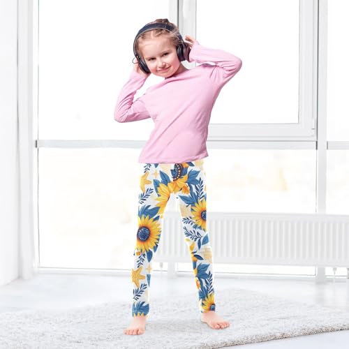 Lovely Starfish Sunflower Girls Leggings Soft Stretch Workout Yoga Dance Pants for Kids Casual Tights4