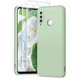 PuyaTeya 3 in 1 Hülle für huawei p30 Lite, mit 2 Stück 9H Panzerglas Liquid Silikon Hülle, mit 4-Layer stoßfeste abriebfestes, Soft Mikrofaserfutter Kratzfes Schutzhülle für huawei p30 Lite (hellgrün)