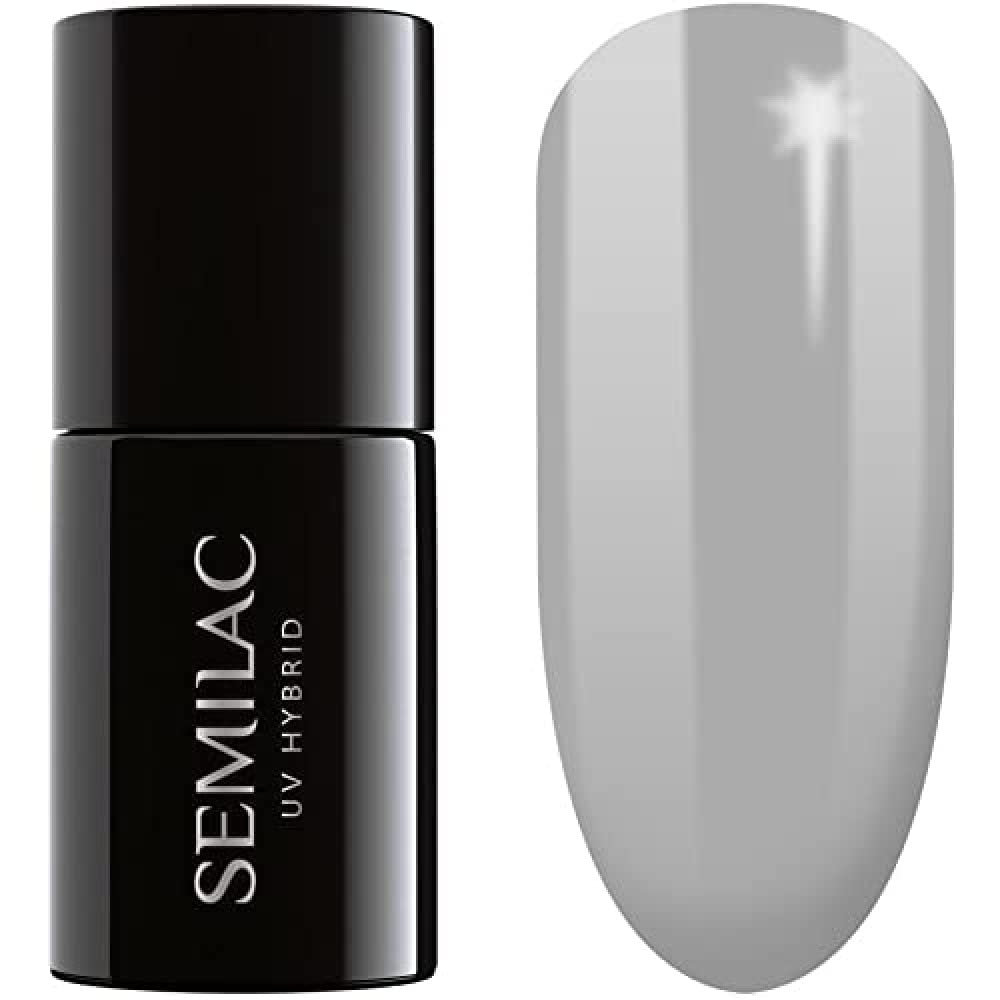 Semilac 105 Stylish Grey UV Gel Polish 7 ml - Long Lasting and Easy to Apply - Soak off UV/Led - Perfect for Home and Professional Manicure and Pedicure