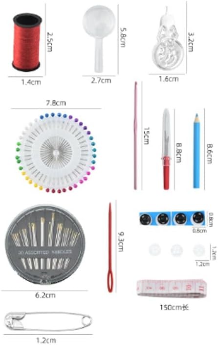 Colorful Cotton Thread Fabric Sewing Kit Travel Box Set Portable Tools
