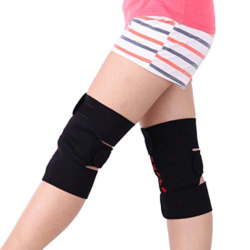 Cthoper 1Pair Self Heating Knee Brace Sleeve, Adjustable Tourmaline Magnetic Therapy Knee Pad Support With Open Patella Stabilizer #TOP3
