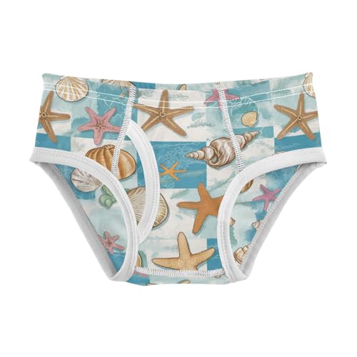 Wusikd Seashells Boys' Underwear Cotton Starfish Boys Briefs Soft Toddler Underwear 2T