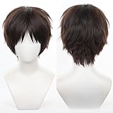 Yonitarra AOT Eren Yeager Cosplay wig Suitable for acgn exhibitions Halloween cosplay school festivals and parties Incidental wig cap