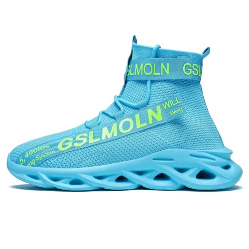 Image of Jakcuz Men's High Top Sneakers Plus Size Breathable Gym Athletic Running Walking Tennis Comfortable Fashion Platform Shoes
