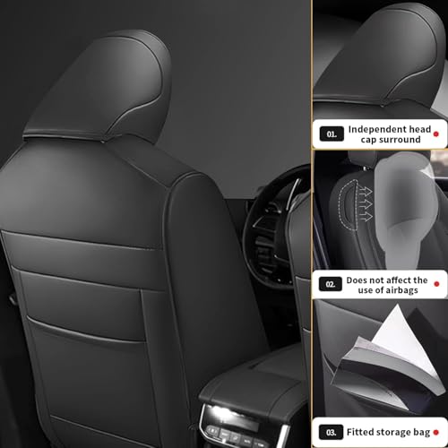 AOMSAZTO Custom Fit Seat Covers: for Toyota Highlander 2020 2021 2022 2023 2024 2025-Three-Row 7 Seats,Second Row Captain Chair Faux Leather-Dark Gray