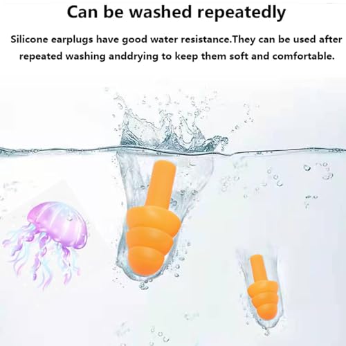 Image of Earplugs for Sleeping Noise Cancelling, 8Pairs Reusable Ear Plugs | Super Soft Silicone, NRR 32 dB, Triple Seal Waterproof, Sleep /Swim /Concerts /Work, Washable BPA-Free, 8Colors Individual Packs