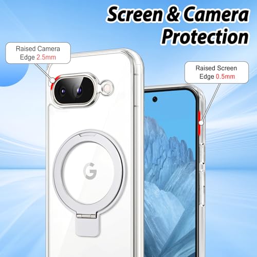 Coque Google Pixel 9a CameCosy transparente haut de gamme compatible MagSafe