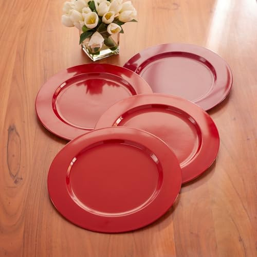 Set de 4 Platos Base Sólidos - Rojo miniatura 1