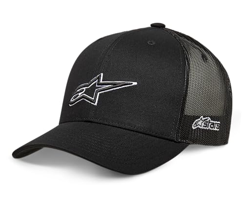 Alpinestars Herren Ageless Outline Trucker Hat Baseballkappe, Schwarz/Schwarz, One Size