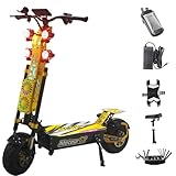 72V 10000W Foldable Dual Motor Electric Scooter for Adults with Seat 68MPH 95-Mile Range 13' Off-Road Tires Hydraulic Brakes LCD Large Screen LG Battery for Commuting/Night Riding Black