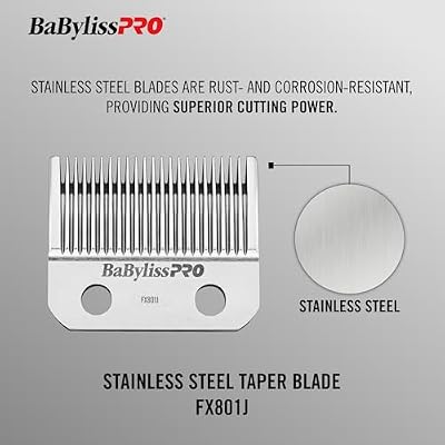 BaBylissPRO Replacement Taper Clipper Blades for FX870, FX825, FX673 Clippers and most 2-hole blade systems