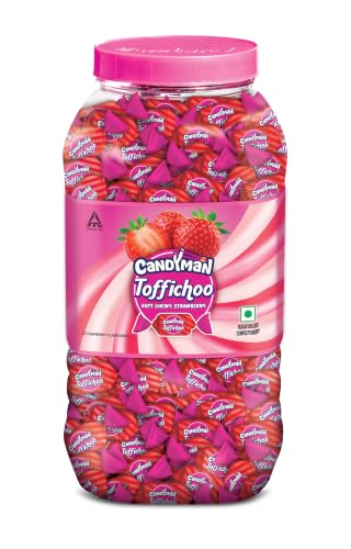 Image of Candyman Toffichoo, Strawberry Soft Toffees For In-Home Serves, 780g