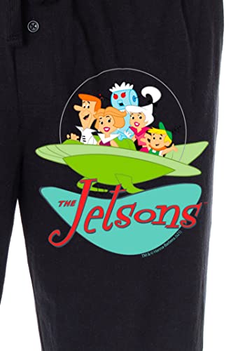 The Jetsons Men's Vintage Cartoon Characters and Logo Loungewear Pajama Pants3