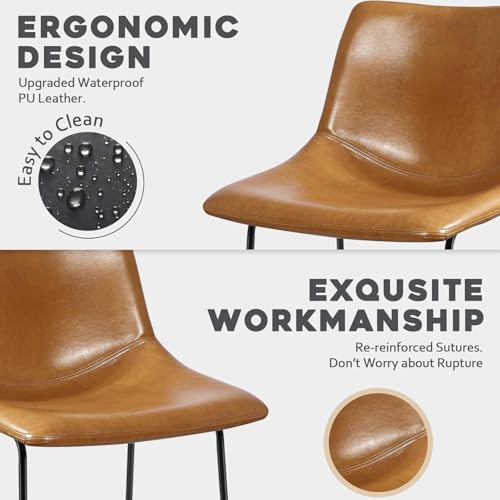 Image of Waleaf 30 Inch Counter Height Bar Stools Set of 3, Faux Leather Bar Chairs