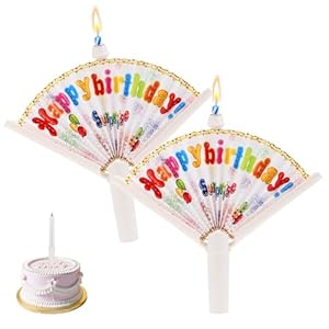 2Pcs Novelty Fan Birthday Candles, Pop-Up Surprise Clown Funny Trick Cake Topper Candle, Creative Happy Birthday Candles for Party Decorations & Supplies