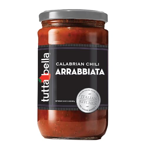 Tutta Bella Calabrian Chili Arrabbiata Sauce | Made with Fresh Premium Italian Plum Tomatoes and an Authentic Italian Kitchen Recipe | All Natural Ingredients and No Sugar Added | 24 oz.