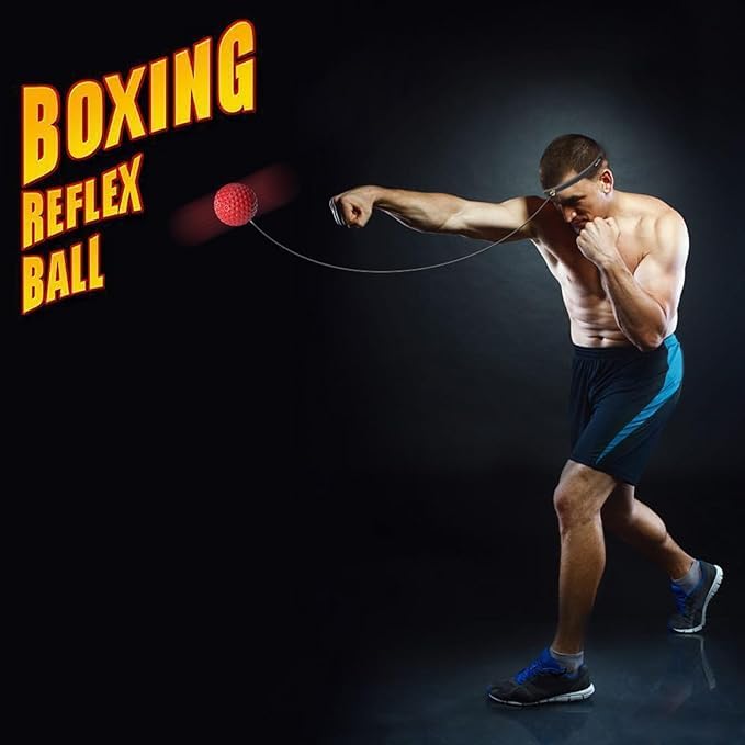 Boxing Reflex Ball Headband Punching Ball Eye Coordination Training Boxing Equipment for Training for Home Gym Boxing Speed Ball (Black) 7 41ozYN1X9qL