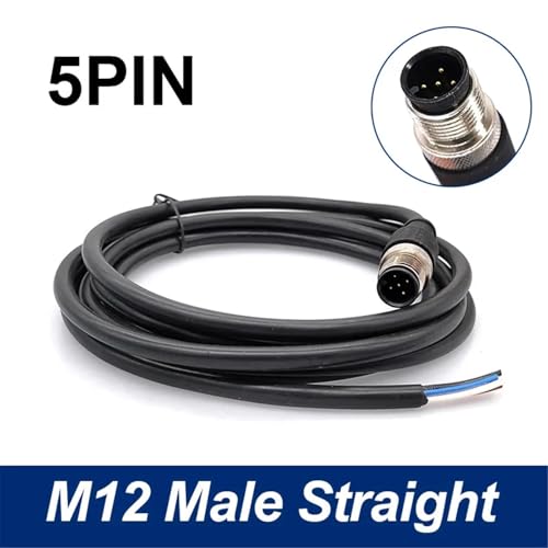 Conector M12 de 5 pines macho recto con cable de 2m para evitar interferencias 2