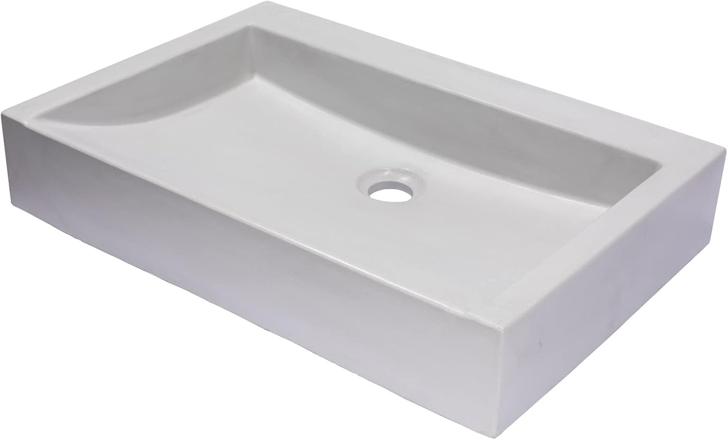 Eden Bath Sloped Rectangular Vessel Sink, Light Gray Concrete - Stylish Bathroom Sink