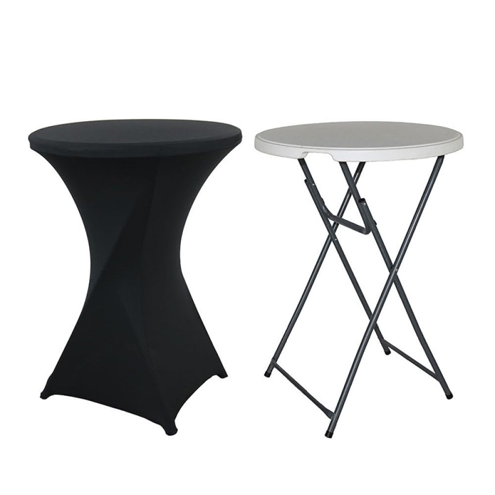 Rozciągliwy okrągły obrus stół koktajlowy elastan obrus Bar Hotel Party obrus weselny dekoracja wielokolorowy, granatowy, średnica 60x110 cm