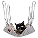 nekomamire 猫用ハンモック オールシーズン対応 耐荷重10kg 吊り下げベッド リバーシブル デニム生地&ボア生地 洗える 安定感 長さ調整 大型ネコ