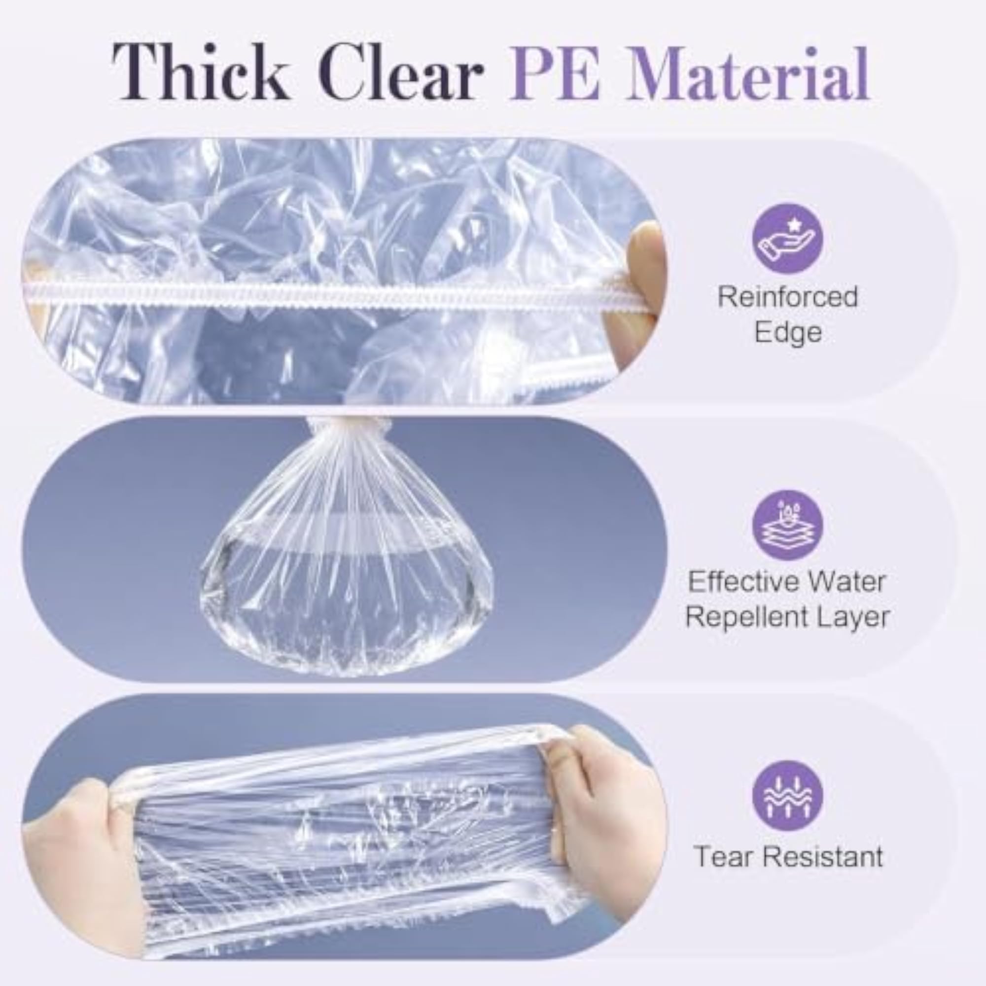 500 PCS Disposable Shower Caps, Waterproof Elastic Hair Caps
