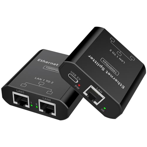 PVBCTCSID 1000Mbps Ethernet Splitter 1 zu 2 Netzwerk Switch