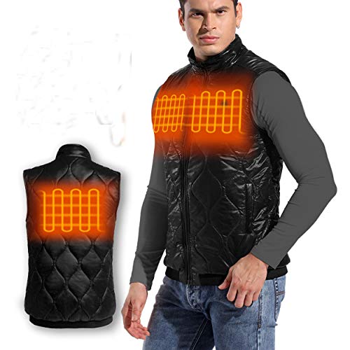 N NORA TWIPS Men's Heated Outerwear Vest USB Charger Jacket with 5V Battery