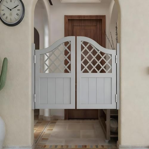 Puerta de Saloon Giratoria de Madera con Bisagras, Puertas de Café de Cierre Automático con Vaivén para Cocina, Bar, Pasillo, Separador de Espacios(I,44 x 35.4in (WxH))
