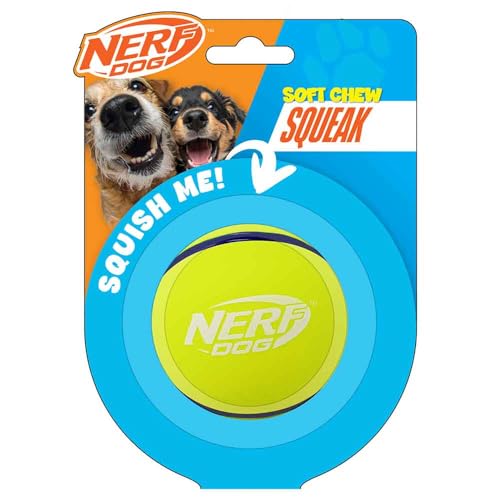 3.5in Nerf Dog Latex Squeak Ball -Green/Blue